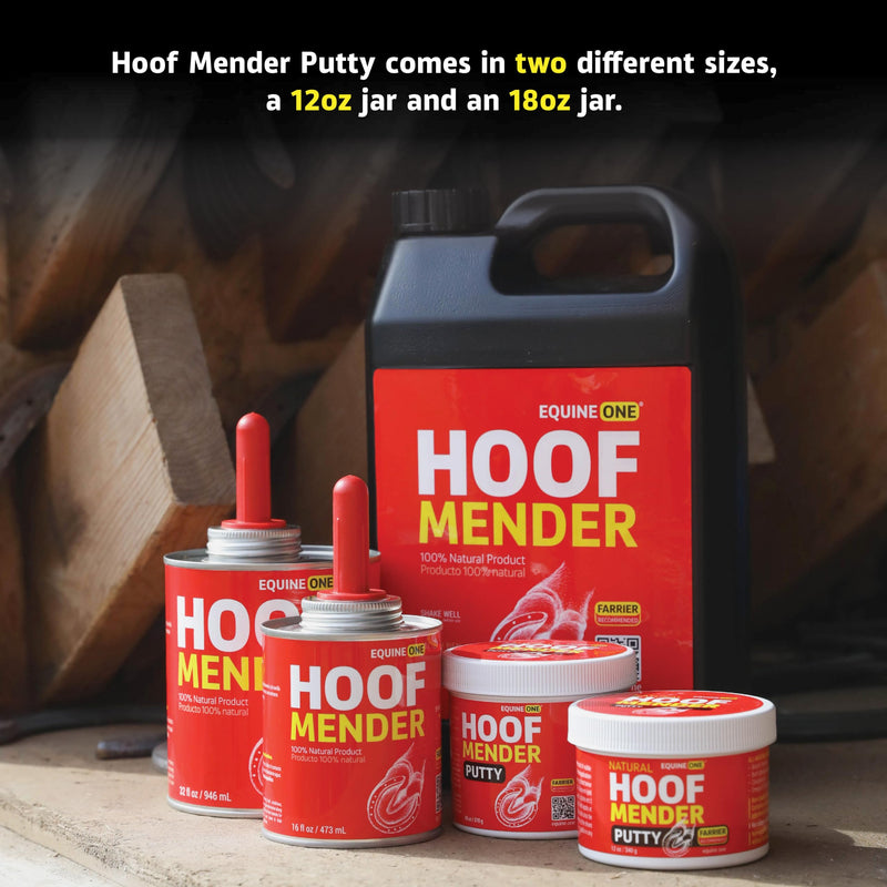 Equine One Hoof Mender Putty - White Line | Wall Separations | Old Nail Holes | Thrush - 100% All-Natural Hoof Care Product - Birch Bark Extract, Betulin, Omega-3 (18oz) 1 Count (Pack of 1)