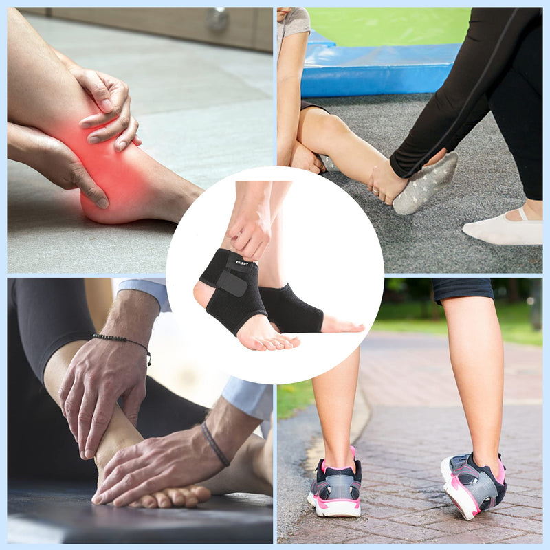 EULANT Kids Ankle Brace 1 Pair, Children Ankle Support, Ankle Compression Sleeve for Foot & Ankle Swelling, Achilles Tendon, Joint Pain, Injury Recovery, for Ice Skating Dance Hiking, Black M Medium