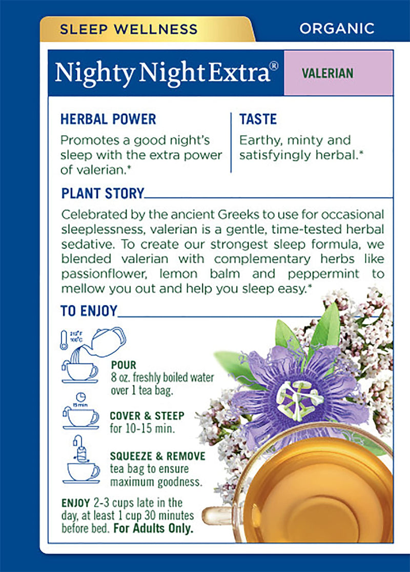 Traditional Medicinals Organic Nighty Night Valerian Relaxation Tea, 16 Tea Bags (Pack of 3) Peppermint 16 Count (Pack of 3) - BeesActive Australia