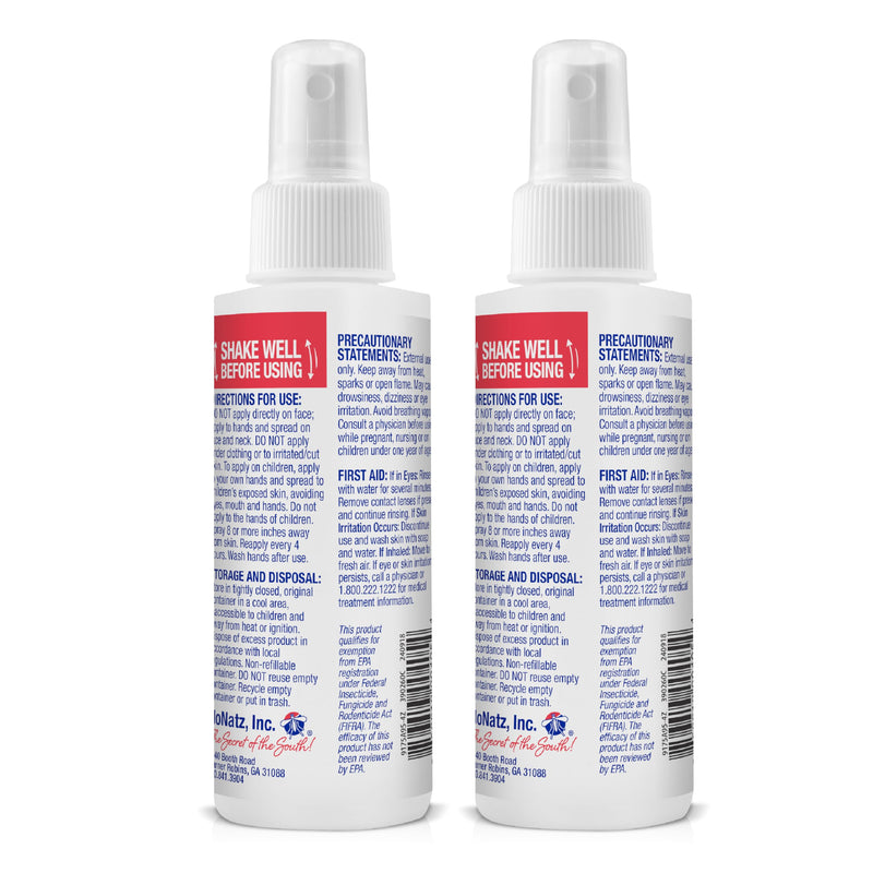 No Natz Botanical Insect Repellent, DEET-Free, Made with Natural Essential Oils, Non-Greasy Formula, Made in The USA, Fresh Scent, 4 Ounce Spray Bottle, 2-Pack 4 Fl Oz (Pack of 2)
