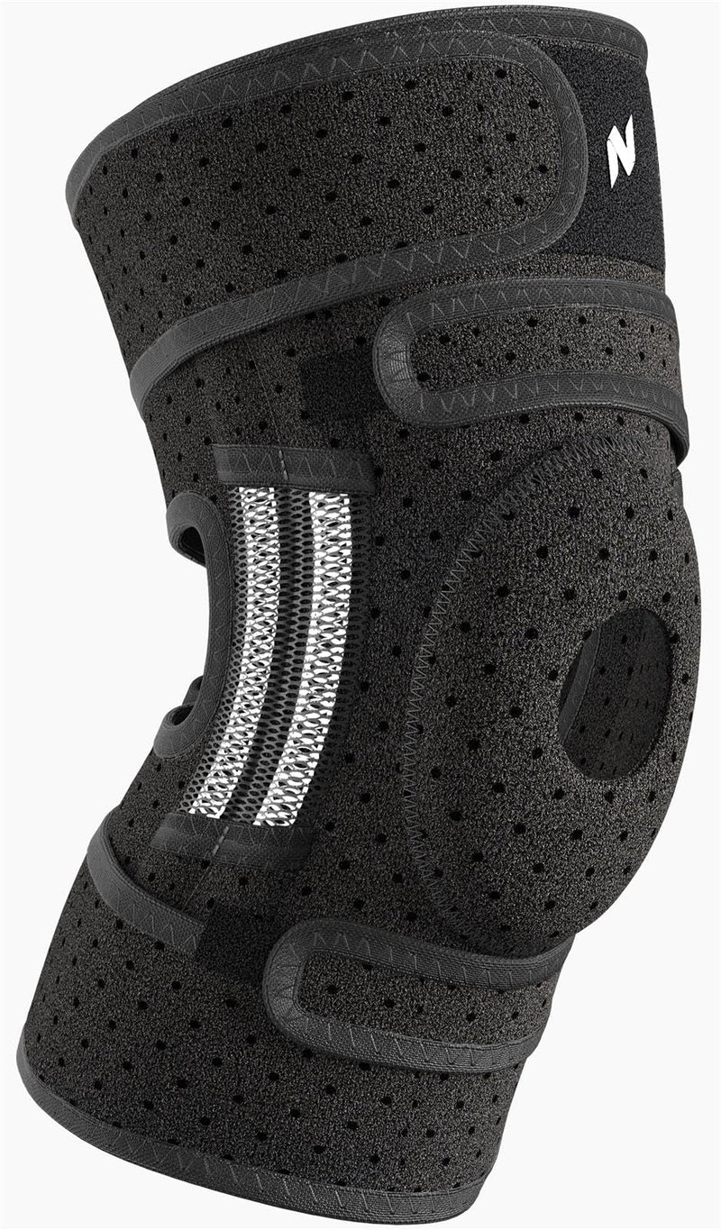 NEENCA ELITE Knee Brace for Men & Women - Open-Back Knee Support with Side Stabilizers & Patella Support for Meniscus Tear, Arthritis Pain, Injury Recovery, Running, Sports (Black, Large) Black