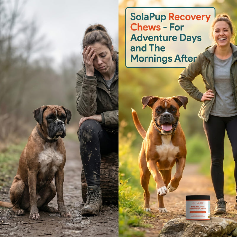 SolaPup® Hip & Joint Chews for Dogs | 120 Soft Mobility & Recovery Chews for Active Dogs | Glucosamine, Chondroitin, Turmeric & Green Lipped Mussel | Bacon Flavor | Made in USA | Gluten & Chicken Free