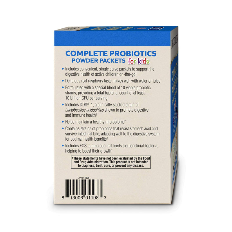 Dr. Mercola Complete Probiotics Powder Packets for Kids, 30 Packets | Supports Digestive and Immune Health, 10 Strains, with Prebiotics, Non-GMO, Gluten-Free, and Soy-Free, 30 Servings