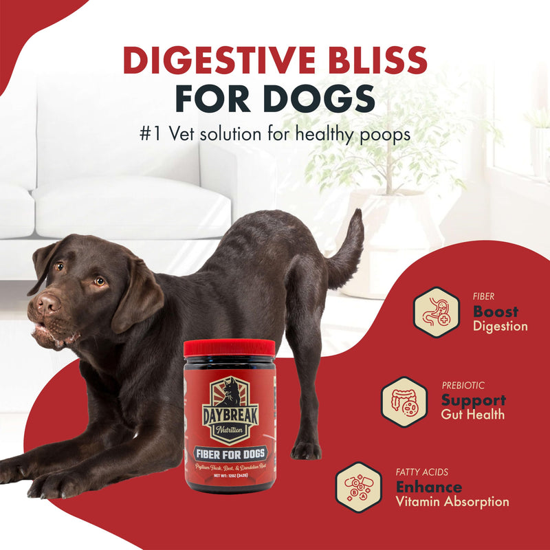 Fiber for Dogs Psyllium Husk, Beet Root, Dandelion Root, and Prebiotics to Aid in Relief from Diarrhea, Constipation, Anal Gland Issues, and Scoots 12 Oz - BeesActive Australia