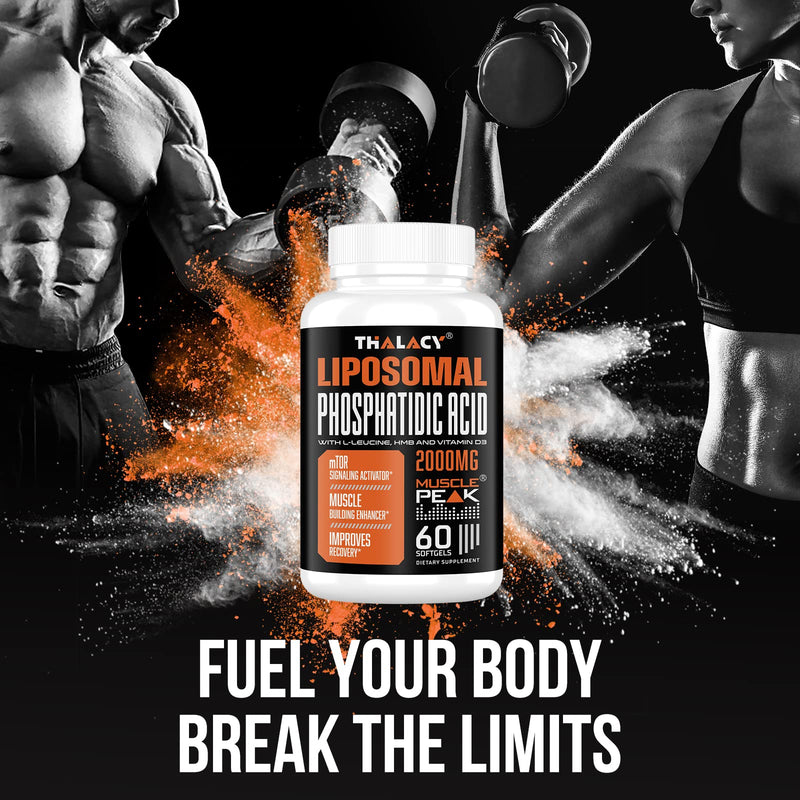 2000mg Liposomal Phosphatidic Acid (PA) | Muscle Builder, High Absorption Muscle Building Supplements for Men & Women | Muscle Gainer, mTOR Protein Synthesis & Lean Body Mass, Strength,120 Capsules 120 Count (Pack of 1)