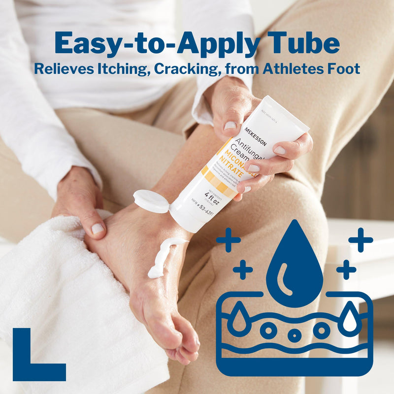 McKesson Antifungal Cream, 2% Miconazole Nitrate - Relieves Itching, Burning, Cracking from Jock Itch, Ringworm and Athlete Foot - 4 oz., 3 Count 4 Ounce (Pack of 3) - BeesActive Australia