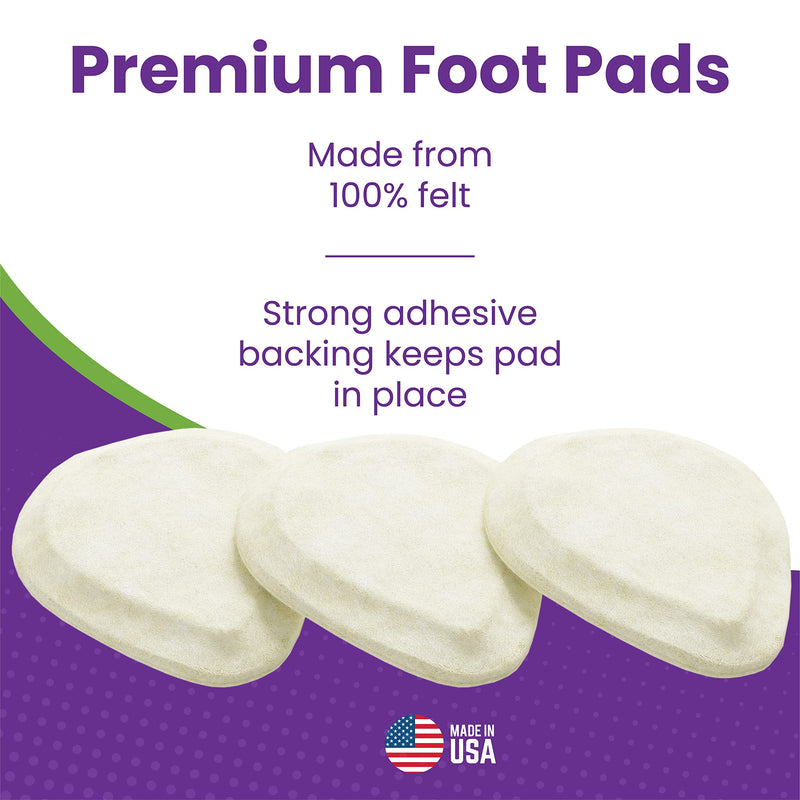 Metatarsal Felt Foot Pad Skived Cut (1/4" Thick) - Made in USA - Felt Metatarsal Pads for Women and Men - Ball of Foot Cushion - 6 Pairs (12 Pieces) 1/4\" Thick