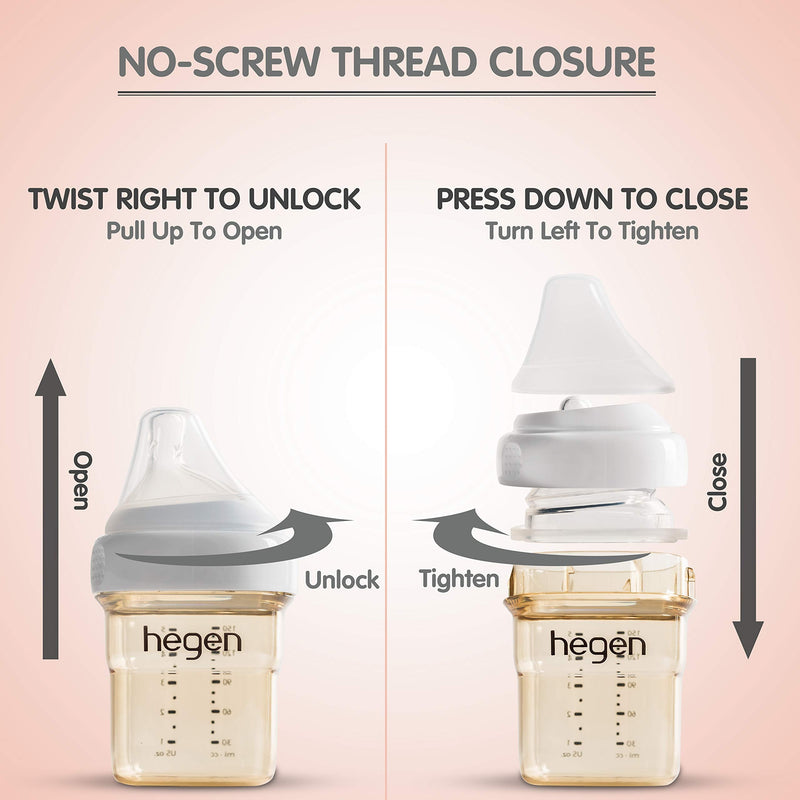 Hegen Baby Bottles – Anti Colic Baby Bottles Wide Neck - Breastfeeding System 8 oz with Medium Flow Teats (2 Pack) 8oz (2 Pack) - BeesActive Australia