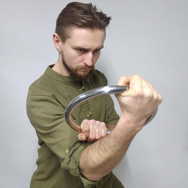 HYOUT Wing Chun Stainless Ring Yewen Sau Sticky Hand Strength Training Tsun Siu Lum Kung Fu Self Defense 2-Pack - BeesActive Australia