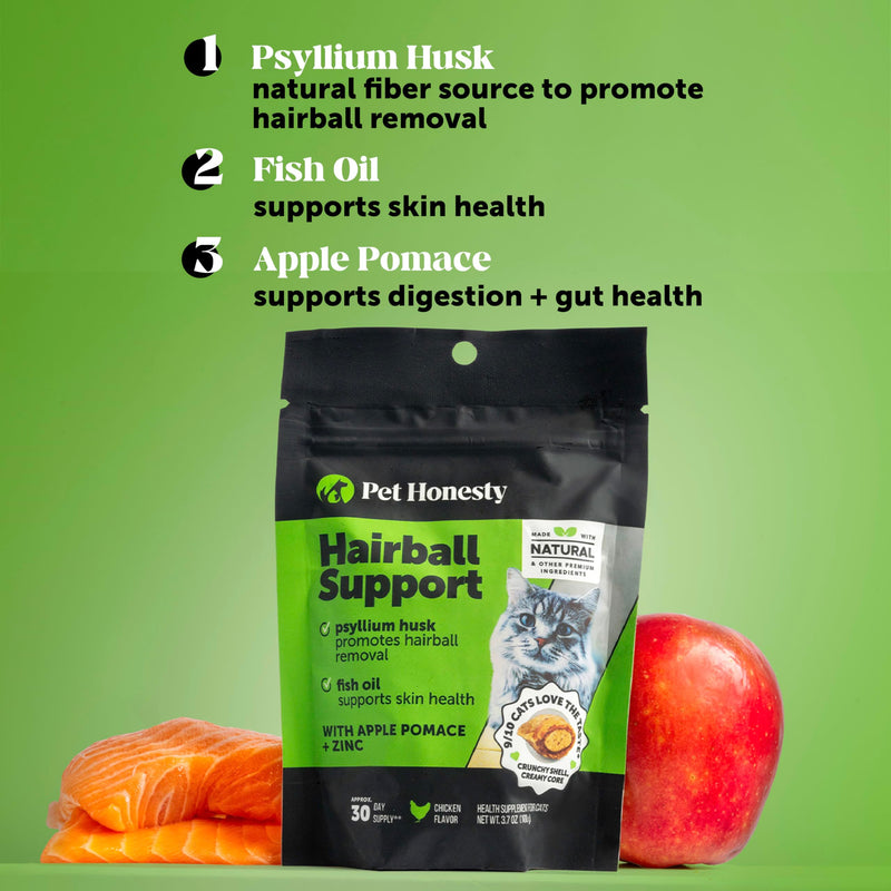 Pet Honesty Cat Dental & Hairball Support Virtual Bundle — Fresh Dental Bites + Hairball Support Crunchy & Creamy Chews (30-Day Supply)