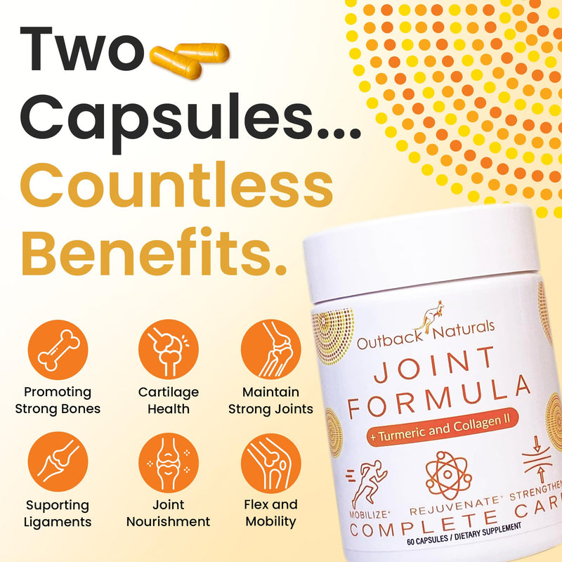 Enhanced Joint Relief Formula - Collagen, Turmeric, Vitamin C, Magnesium for Knee, Hip, Bone, Muscle, Tendon & Carpal Tunnel Mobility - Daily Vitamins for Joint Health, 60 Capsules