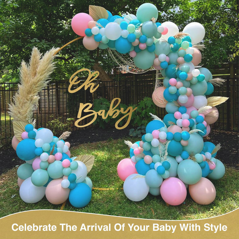 Cute Oh Baby Sign - Wooden Baby Shower Sign with Gold Painted Letters - Adorable Baby Banner for Gender Reveal Party Decor, Baby Shower Decorations - Stylish Photo Backdrop for Baby Boy and Baby Girl - BeesActive Australia