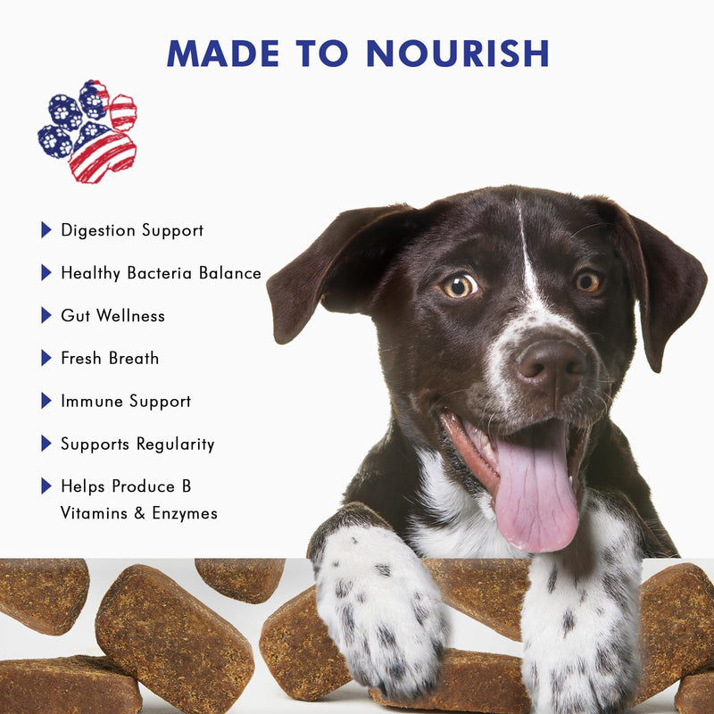 Advanced Probiotic Support for Dogs & Cats. Combination of Prebiotics & Probiotics Easily Digestible, Great Duck Flavour That Your Pets Will Love. Perfect for Your Pampered Pet (90 Chews) - PawsPlanet Australia