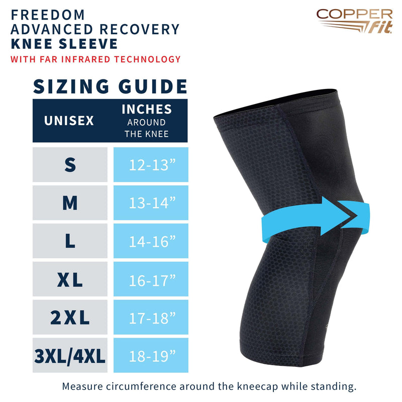 Copper Fit PRO Recovery Knee Compression Sleeve - Breathable, Second Skin Feel - Arthritis, Joint Pain, Circulation - For Men and Women (Medium) Medium - BeesActive Australia