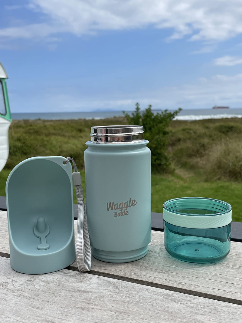 Stainless Steel Dog Travel Water Bottle, Vacuum Insulated Portable Dog Water Dispenser, Drink Cup and Snack Container On The Go, Outdoor Walking, Hiking, Travel (Mint) Mint - BeesActive Australia