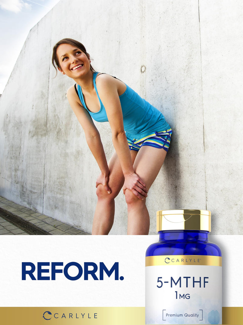 Carlyle 5-MTHF L Methylfolate 1mg | 120 Capsules | Non-GMO & Gluten Free Supplement | Premium Quality
