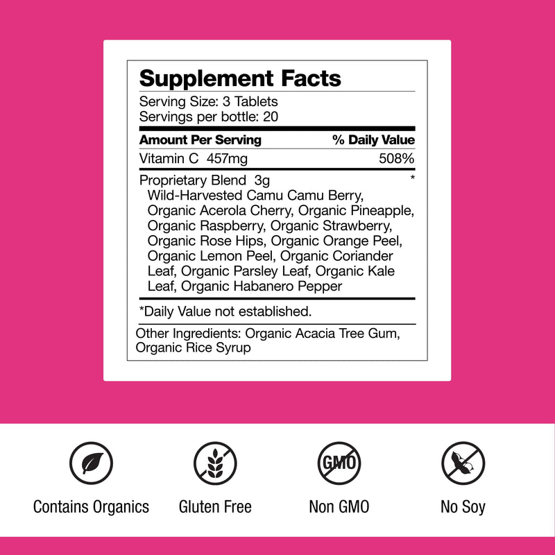 Dr. Schulze's Super-C Plus - Vitamin C Supplement for Immune Support - Skin Health & Antioxidant Support - High-Potency Formula - Plant-Based Superfood - Gluten-Free & Vegan - 60 Count (20 Servings) Tablet 60 Count (Pack of 1)