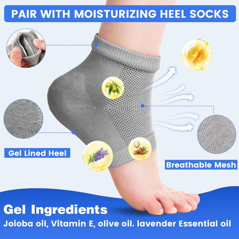 TEAWOO Ultra-Hydrating Urea Cream (Urea Conc. 40.67%), Foot Cream for Dry Cracked Heels and Feet, Pair with Moisturizing Heel Socks for Cracked Heel Treatment, Heel Socks Included (5.29 OZ/150g) Bundle - Foot Cream + Heel Socks - BeesActive Australia