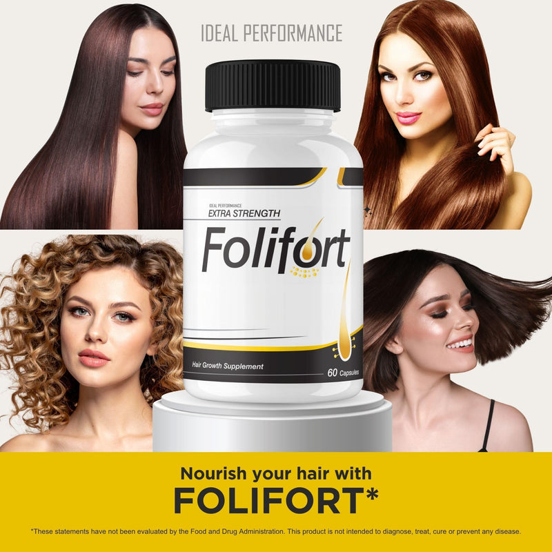 IDEAL PERFORMANCE (2 Pack) Folifort Hair Growth Pills Felfort Extra Strength Vitamins Reviews Suppliment (120 Capsules)