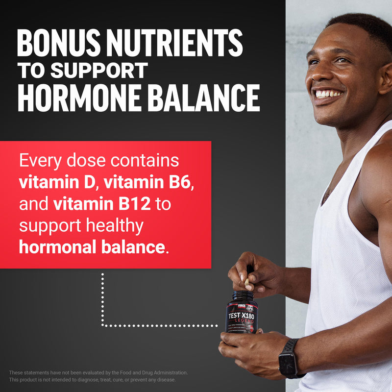 Force Factor Test X180 Legend Testosterone Booster for Men | Build Muscle & Strength, Performance, Testosterone Supplement for Men’s Health, Testosterone Support, 120 Capsules