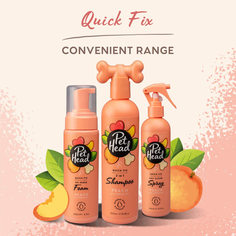 Quick Fix Shampoo and Conditioner for Dogs 16.0 fl. oz. Peach Scent. Nourishes and softens the coat. Natural and Vegan Ingredients. Gentle formula for Puppies. Made in USA - BeesActive Australia