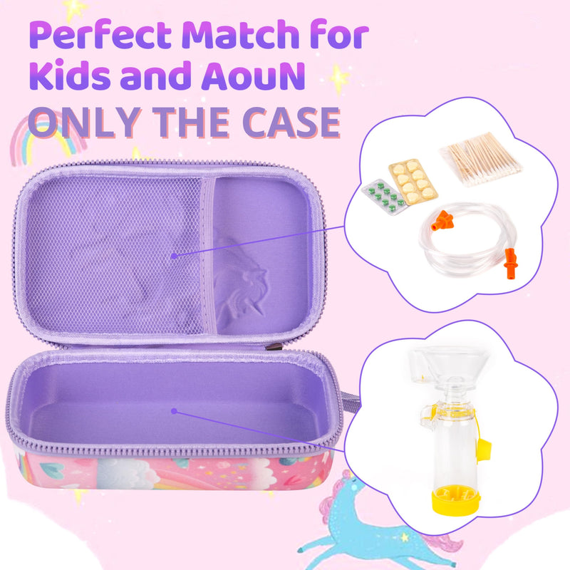 – Unicorn Kids Inhaler & Spacer Semi-Rigid EVA Case – Protective Asthma Travel Bag for Inhalers, Chambers & Portable Nebulizers – Washable Organizer - (Only the Case) - BeesActive Australia
