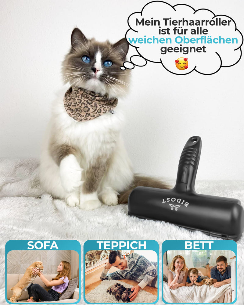 BIDOST Pet Hair Remover & Reusable Lint Roller for Pet Hair - Perfect for Removing Cat & Dog Hair - Miracle Brush for Carpet, Sofa, Scratching Post and Bed - Black Blue - BeesActive Australia