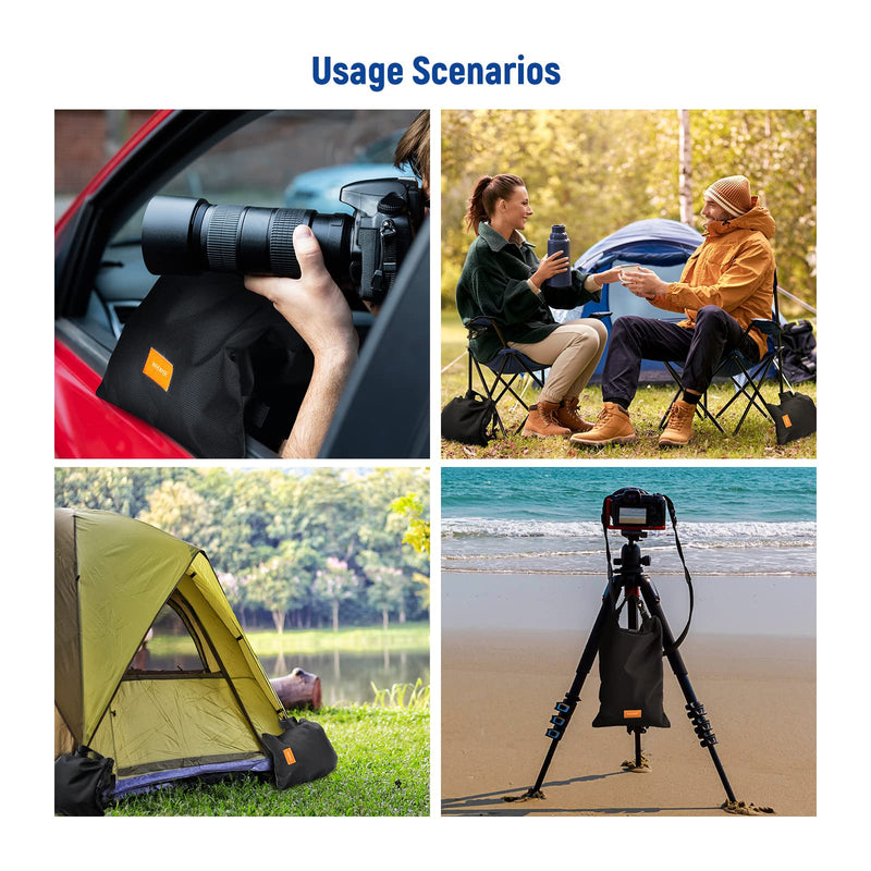 NEEWER Sandbag for Photography, 15.5"x9.4" Foldable Handheld Storage Bag with Shoulder Strap, Heavy Duty Polyester Saddlebag/Beanbag/Tripod Weight Bag for Camera Lens Support & Light Stands Boom Arms SB-BL5