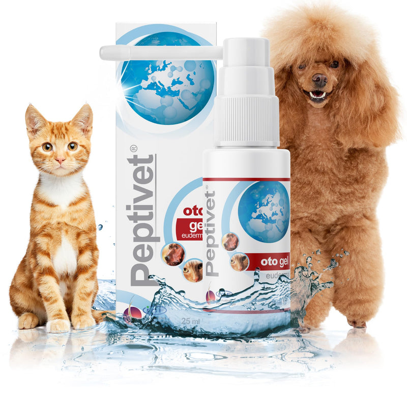 ICF | Peptivet OTO Gel Ear Cleaner Gel for Dogs & Cats | Antibacterial Anti-fungal Yeast Management | Red Itchy Skin Relief | Easy to Use | 25 ml