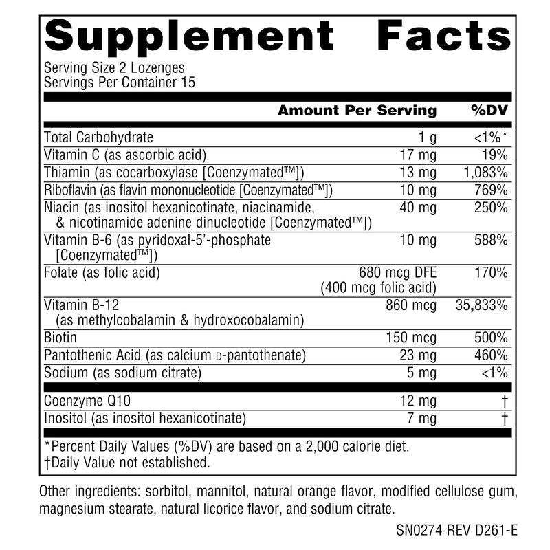 Source Naturals Coenzymate B Complex, 30 Orange Flavored Lozenges 30 Count (Pack of 1)