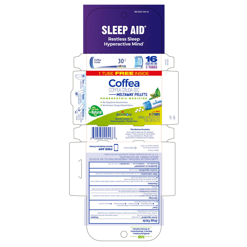 Boiron Coffea Cruda 30C - 6 Total Blue Tubes - Homeopathic Sleep Aid for Restless Sleep, Mental Hyperactivity, Racing Thoughts, and Difficulty Sleeping with Blue Ink Pen - BeesActive Australia