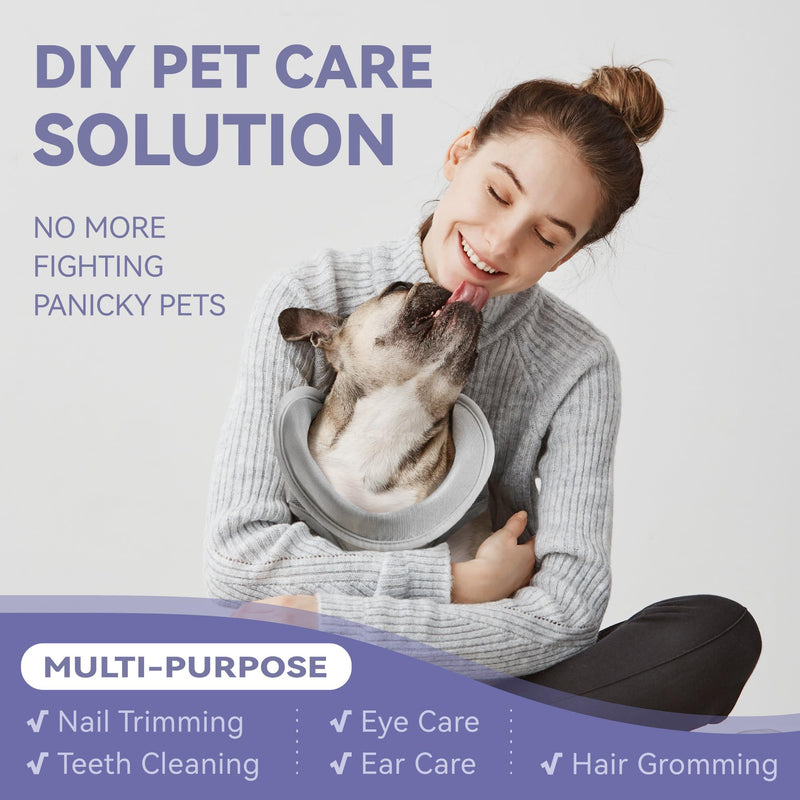 Loflaze Dog Grooming Hammock Harness for Dogs & Cats with Pet Nail Clipper Trimmer - Cat Hanger Sling for Trimming Clipping Nails- Dog Hammock Restraint Bag for Small Medium Large pet （ Grey L ） L ( Legs Distance : 8-16" / Max W：65lb ) - BeesActive Australia