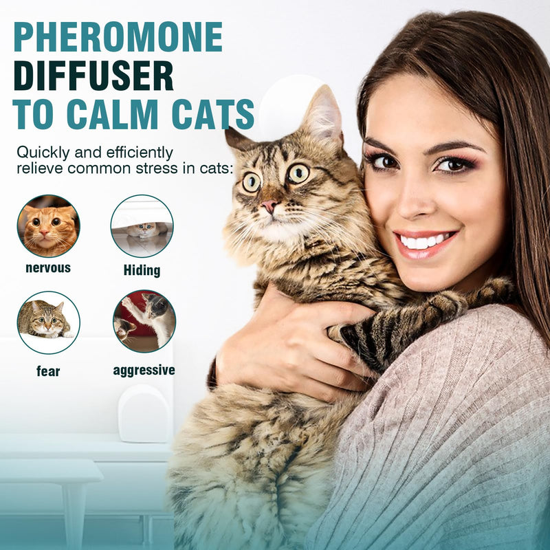 Cat Calming Diffuser 8 in 1 Multicat Pheromone Diffuser Pheromones to Calm Stress and Anxiety Relief Products Plug in Refill Anti Aggression for Cats Spraying No More Stop Cat from Urinating, Blue