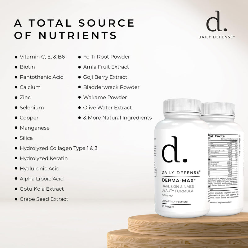 Collagen Supplements for Women - Hair Skin and Nails Vitamins with Biotin and Collagen, Calcium & More for Healthy Hair, Healthy Nails & Healthy Skin - Hair Vitamins for Men & Women