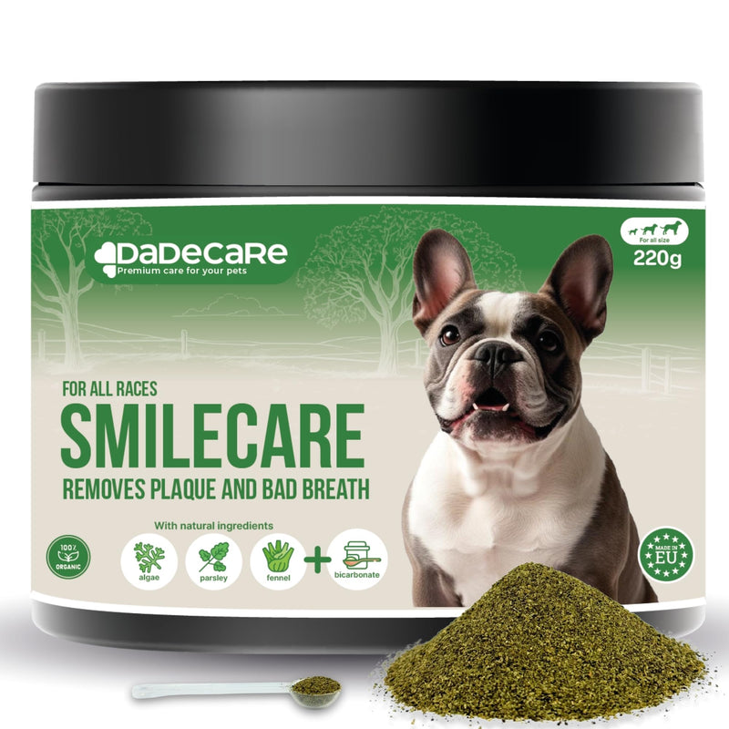 Smilecare Bad Breath Powder, Algae Kelp, Natural Toothpaste Alternative for Dogs and Cats, Improves Breathing, Reduces Tartar, Preventive Against Dental Problems