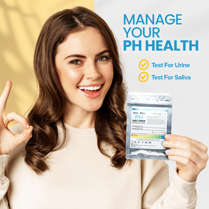 One Step pH Test Strips for Urine & Saliva Testing (4.5-9.0), 100 pH Strips, Test Alkaline & Acid Levels in The Body, Body pH Test Kit, Highly Accurate Results in Seconds, Home Health Tests - BeesActive Australia