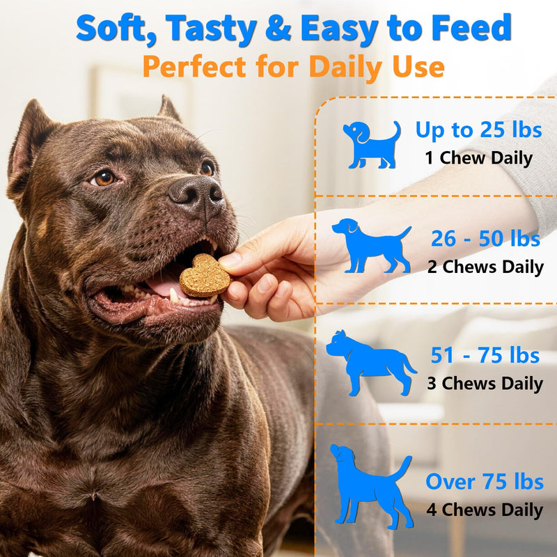 Muscle Gain Power Soft Chews for Dogs– Dog Weight Gainer Treats with BCAA Amino Acids for Muscle Build,Growth & Recovery, L-Arginine & L-Glutamine,for Bully & All Breeds,100 Counts