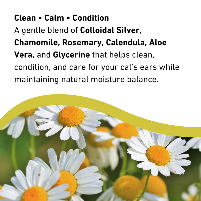 Nature's Greatest Secret Ear Drops for Cats 30ml | Colloidal Silver & Botanicals | Cleans & Conditions | Vegan | UK Made