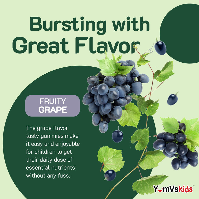 Iron Supplement for Kids – 5 mg Kids Gummies with Vitamin C – Great-Tasting Gummies Grape Flavor – Supports Immune Health & Helps with Iron Deficiency – Vegan, Kosher, Non-GMO – 60 Count