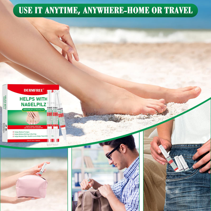 Toe Nail Fungus Renewal Pen, Toenail Fungus Renewal, 3 Packs Powerful Fast Acting For Thick, Discolored, Broken & Damaged Toe & Finger Nail 0.4 Fl Oz (Pack of 1)