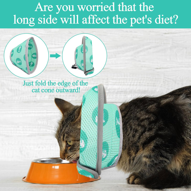 Cat Neck Brace, Soft Cat Neck Brace, Adjustable Cat Protective Collar for After Operations and Injuries, Prevents Licking Wounds Cat Collar for Cats (Green, M) Green - BeesActive Australia