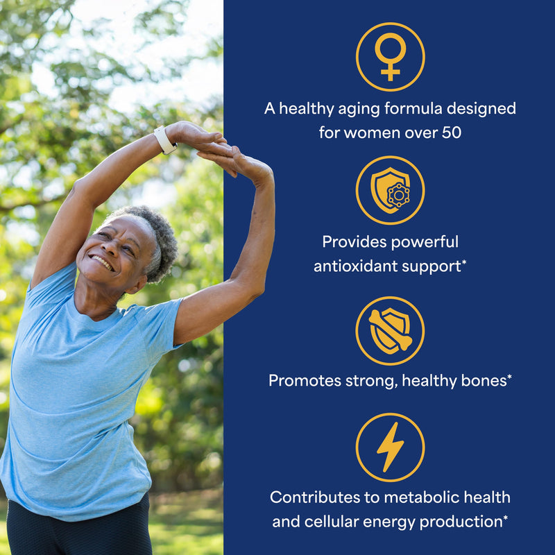 Puritan's Pride Ultra Woman 50 Plus Daily Multivitamin, 120 Count | High Potency Performance Time Release Daily Multivitamin with Zinc, For Healthy Aging & Cellular Energy Production