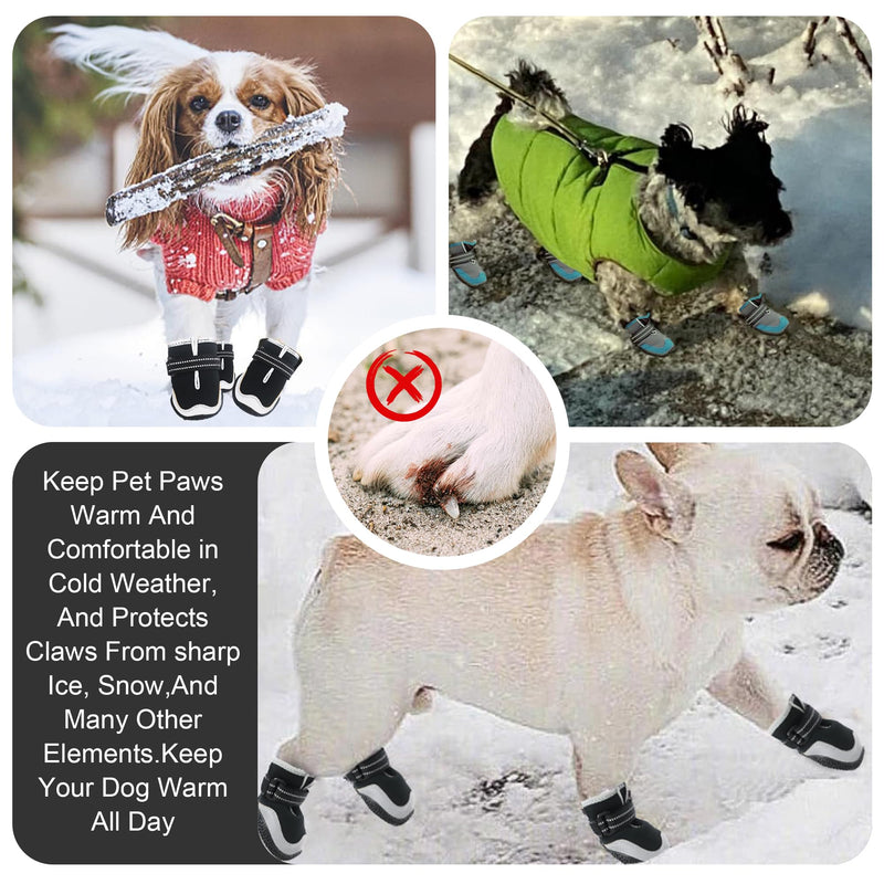 Dog Shoes for Large Small Medium Dogs Warm Non-Slip Protective Dog Boots for Winter Cold Pavement Waterproof Cotton Paw Protector for Snow Rain Outdoor (Blue, #1(2.16"*1.57")(L*W) for 11-26 lbs) BLUE #1(2.16"*1.57")(L*W)for 11-26 lbs - BeesActive Australia