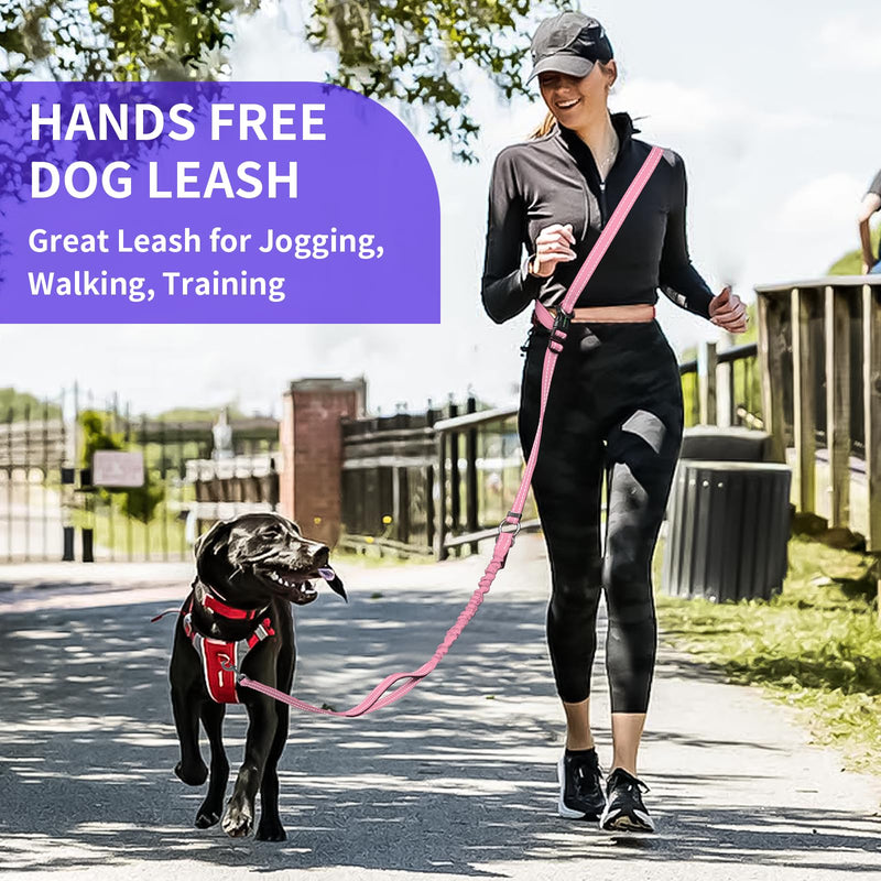 Kazazoo Hands-Free Dog Leash with 6-9FT Adjustable Length - Heavy Duty No Pull Bungee Design, Reflective Safety for Walking, Jogging & Training | Suitable for Medium to Large Dogs Purple L PRUPLE
