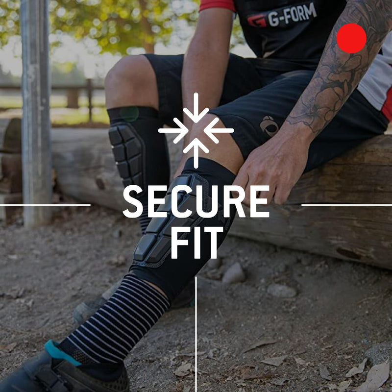 G-Form Pro-X3 Shin Guards - Breathable Padded Shin Guard Sleeve - Flexible Shin Guards for Mountain Biking & Riding - Comfortable Protective Gear for Athletes Small/Medium Triple Matte Black - BeesActive Australia