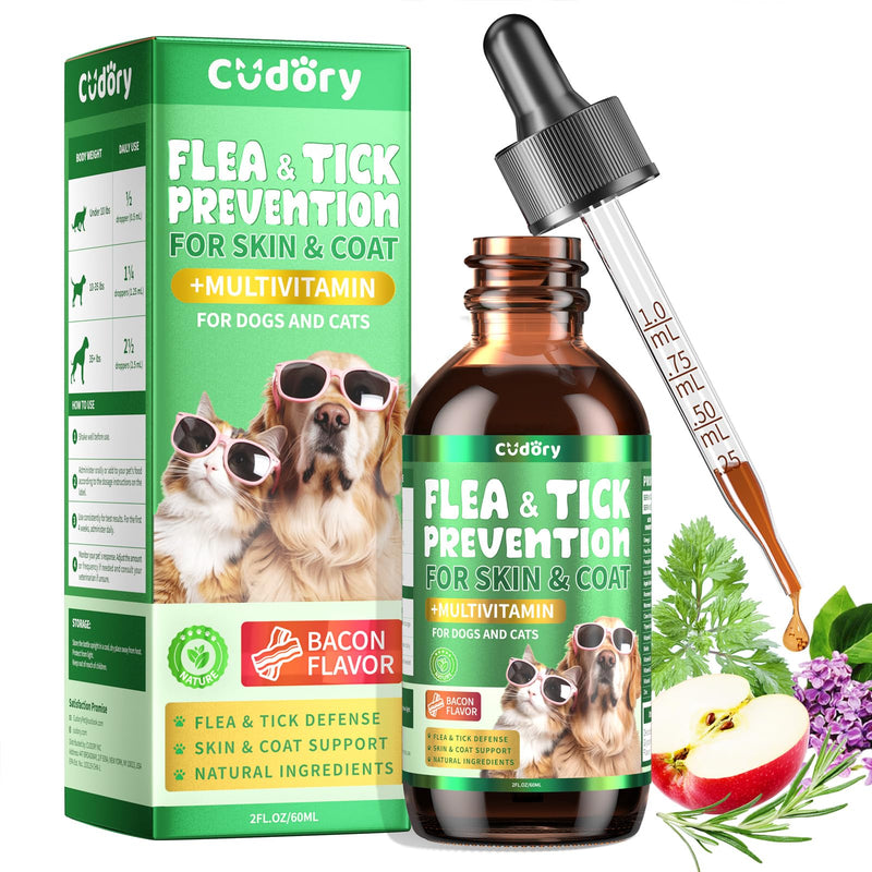 Flea and Tick Support Bundle for Dogs – Flea Chews + Oral Flea Drops for Dogs – Natural Flea Prevention for All Breeds & Ages – Duck Flavor
