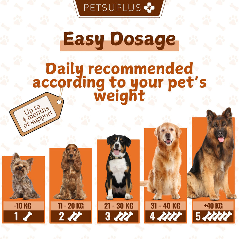Hip & Joint Care. Collagen for Dogs. Dog Joint Supplements with Green Lipped Mussel, Glucosamine, Chondroitin, Hyaluronic Acid, Calcium & more. 120 Chews