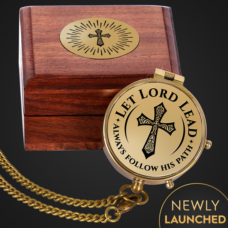 Engraved Brass Pocket Compass Gift - Psalm 32:8, First Communion Gifts, Baptism Gifts for Boys, Confirmation Gifts, Gifts for Men, Catholic Religious Christian Easter Gifts for Kids - BeesActive Australia