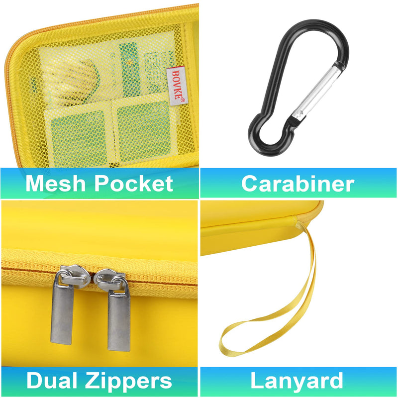 BOVKE Hard Travel Case for Asthma Inhaler, Inhaler Spacer for Kids and Adults, Masks, Inhaler Holder Asthma Carrying Bag with Mesh Pocket for Medicine and Other Accessories, Yellow (Case Only) - BeesActive Australia