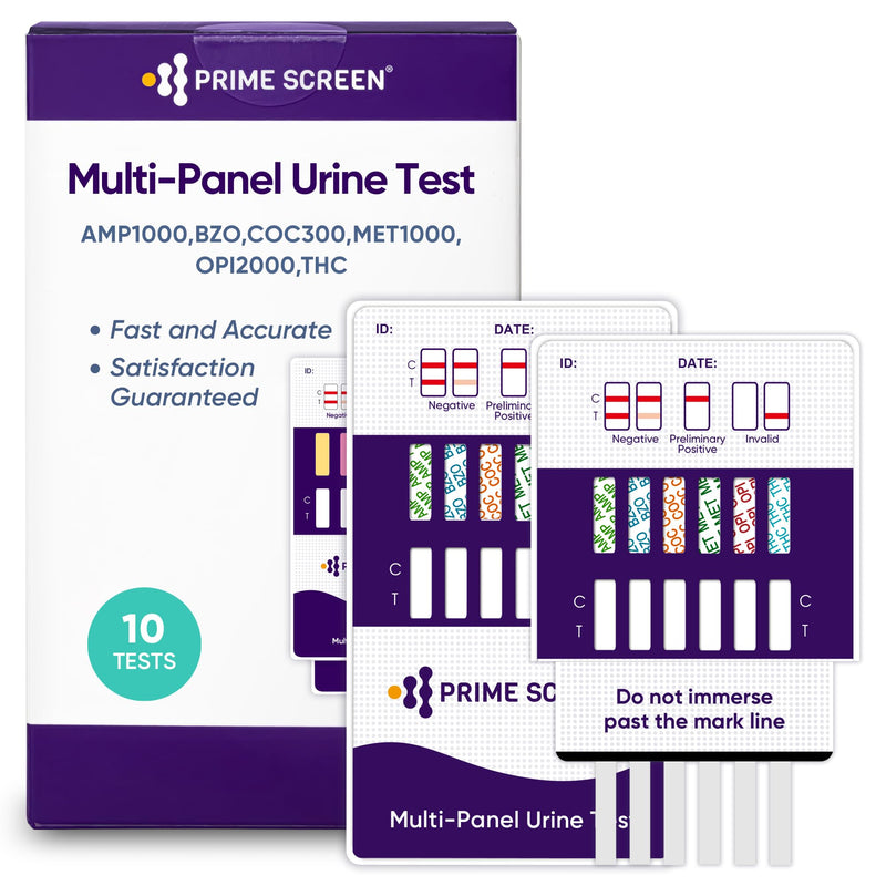 Prime Screen [10 Pack] 6 Panel Urine Test Kit 10